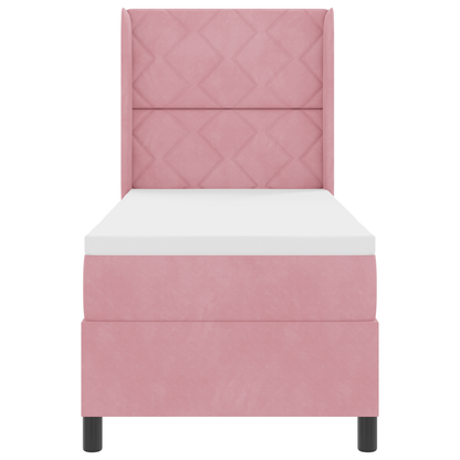 Boxspringbed met matras fluweel roze 80x200 cm