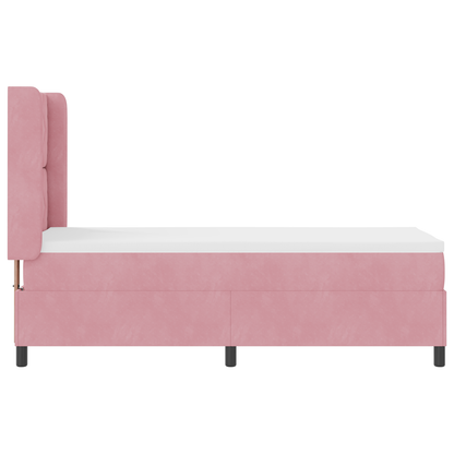 Boxspringbed met matras fluweel roze 80x200 cm