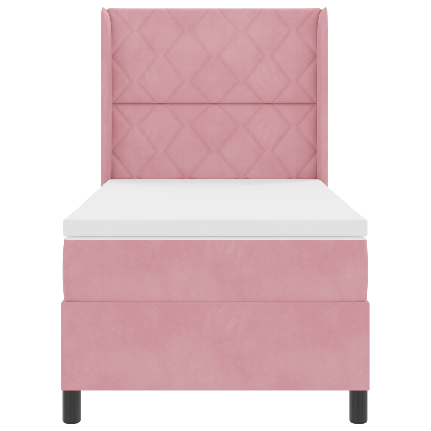 Boxspringbed met matras fluweel roze 90x190 cm