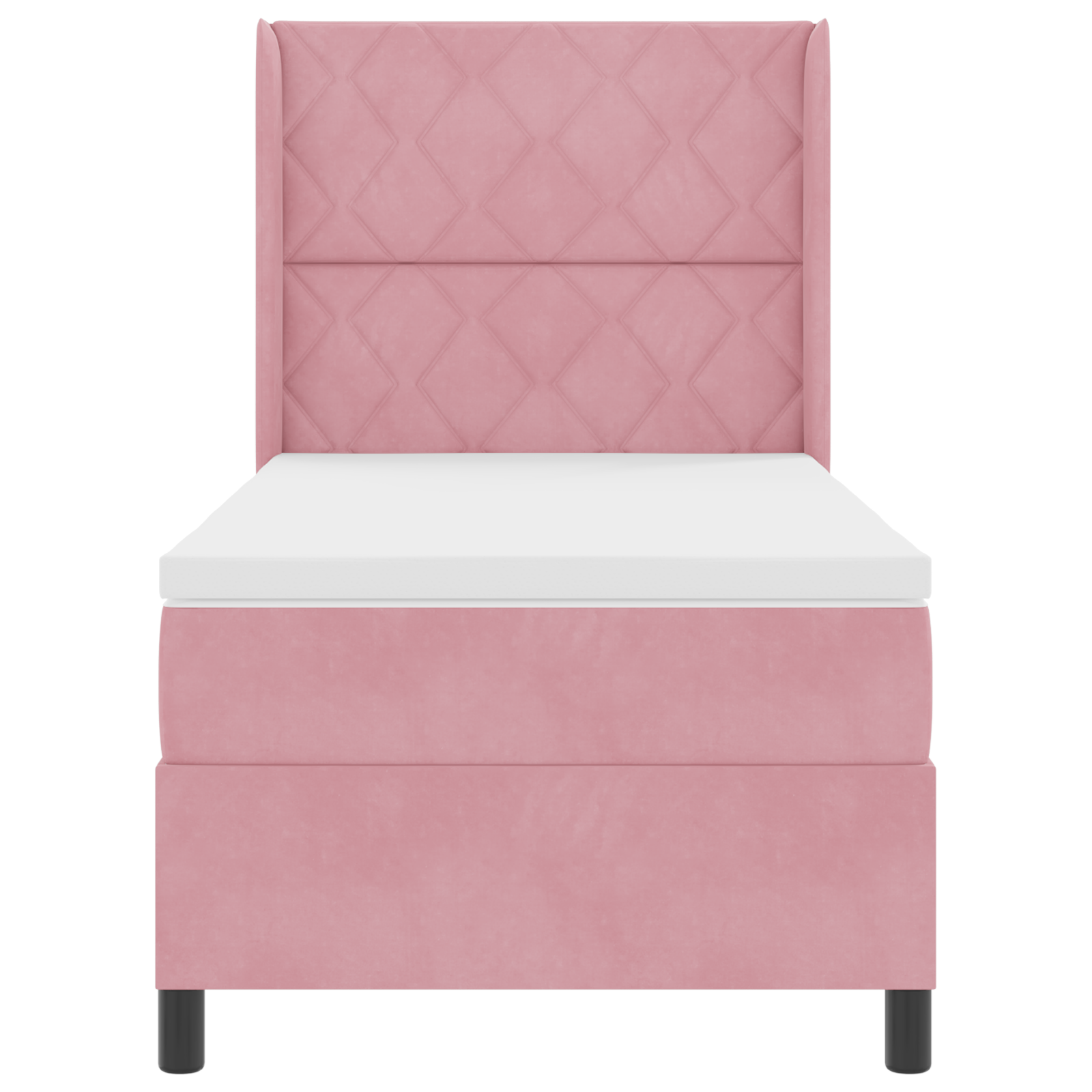 Boxspringbed met matras fluweel roze 90x190 cm