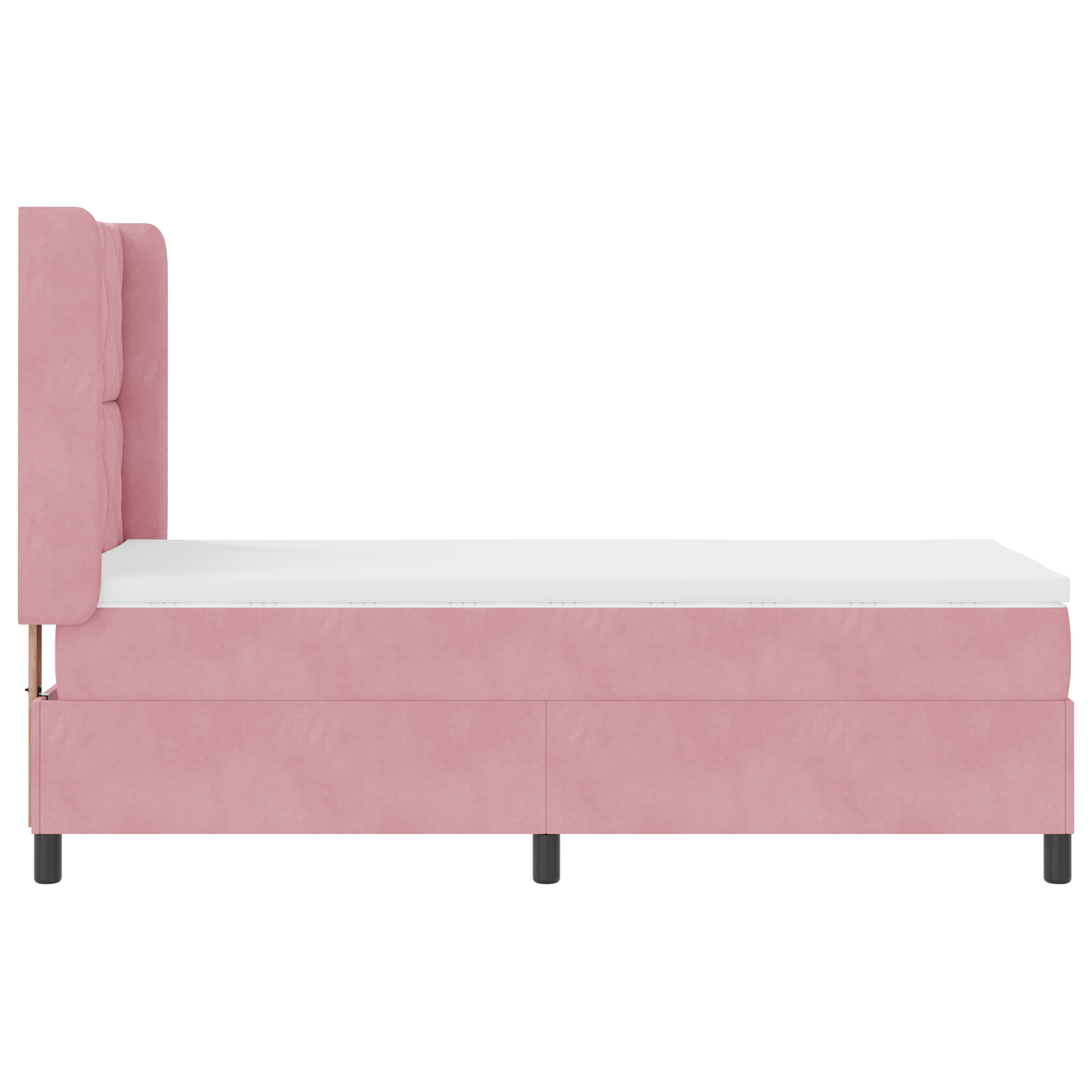 Boxspringbed met matras fluweel roze 90x190 cm