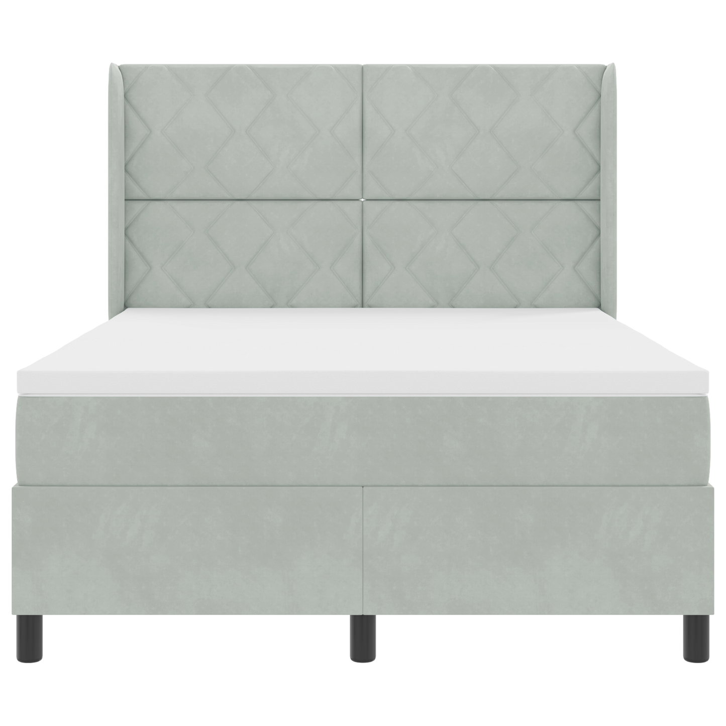 Boxspringbed met matras fluweel lichtgrijs 140x200 cm