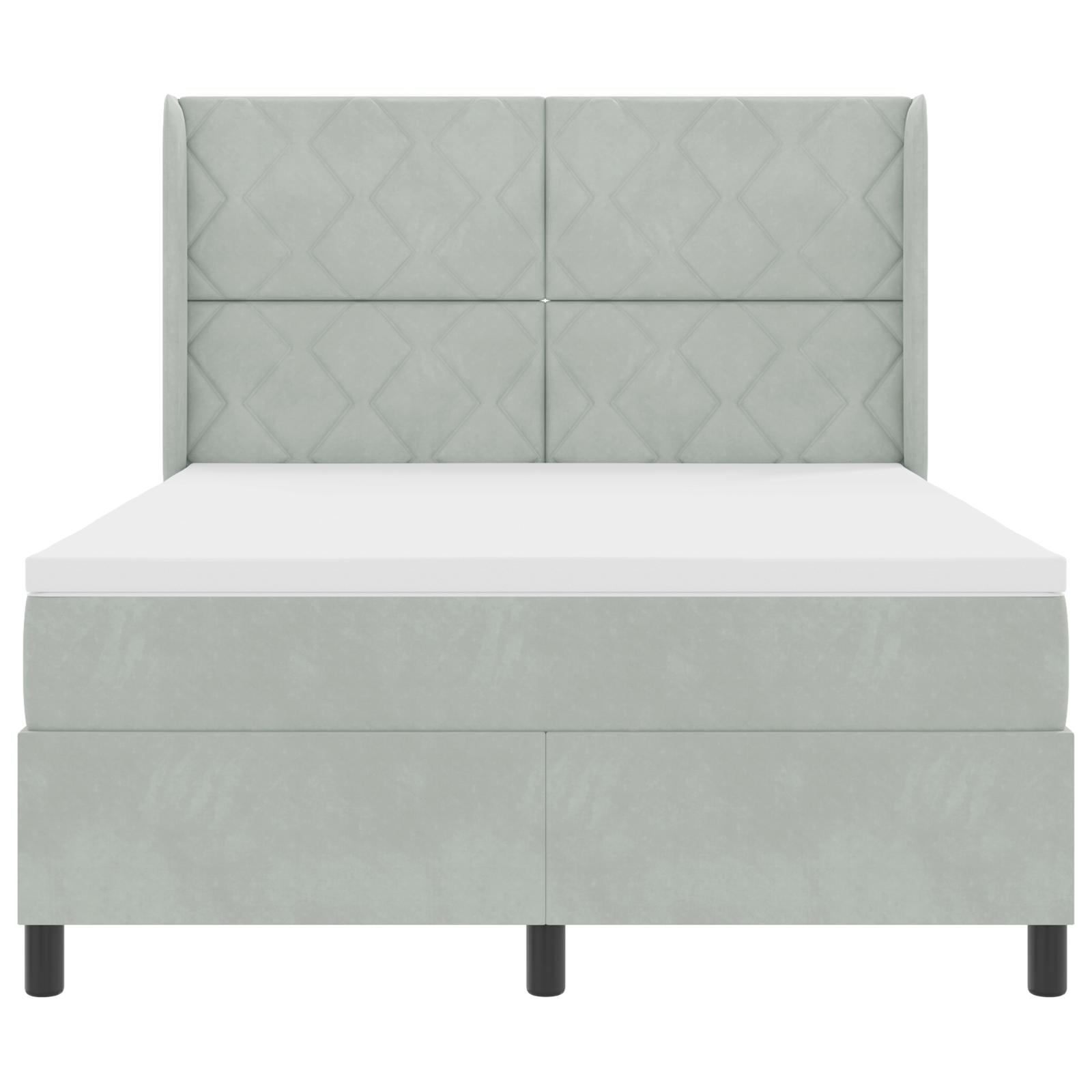 Boxspringbed met matras fluweel lichtgrijs 140x200 cm