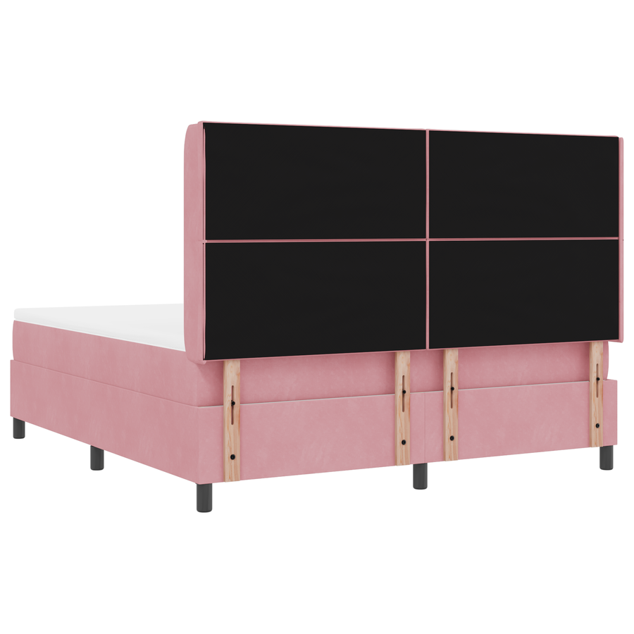Boxspringbed met matras fluweel roze 180x200 cm