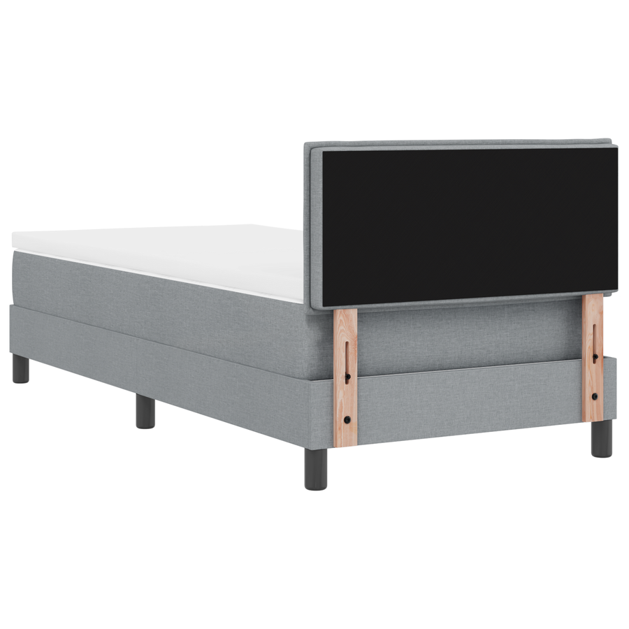 Boxspring Bed met Matras & LED Licht Grijs 80x200 cm Stof