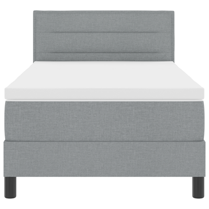 Boxspring Bed met Matras & LED Licht Grijs 80x200 cm Stof