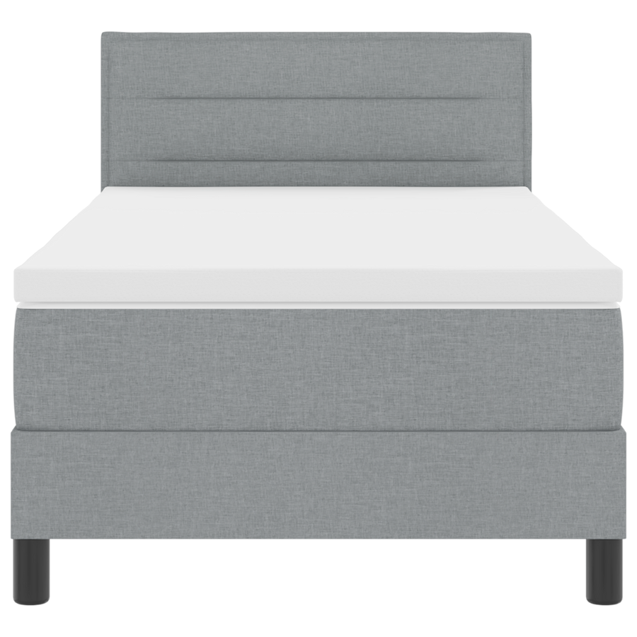 Boxspring Bed met Matras & LED Licht Grijs 80x200 cm Stof