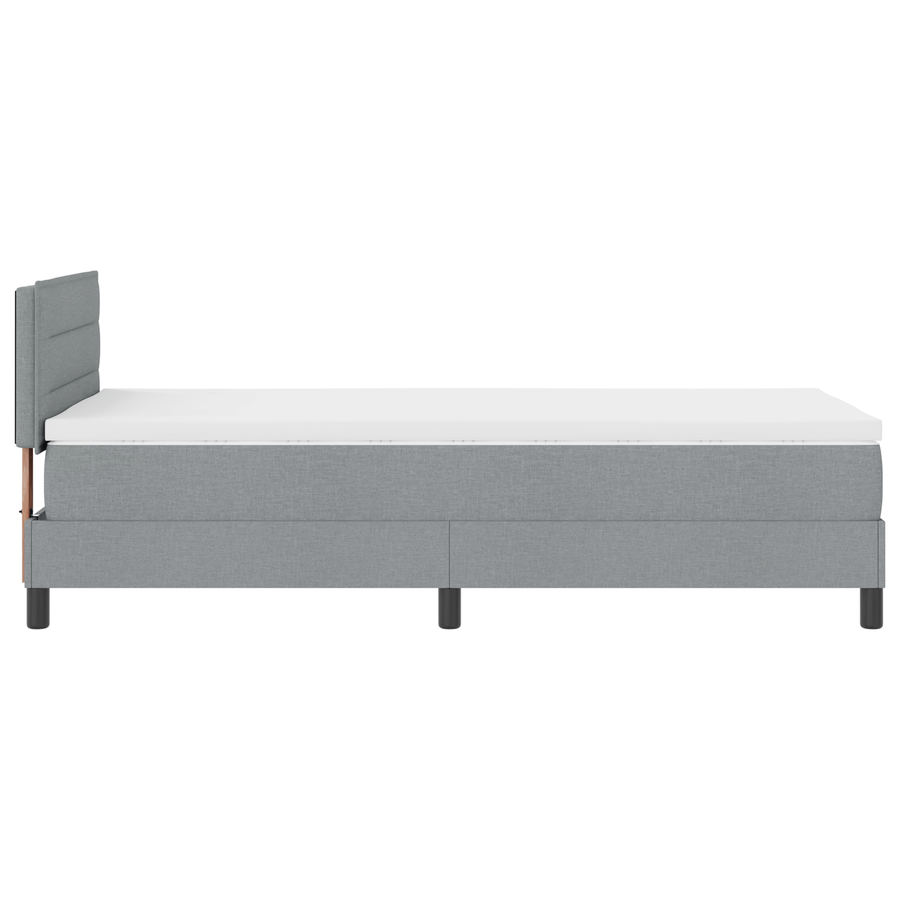 Boxspring Bed met Matras & LED Licht Grijs 80x200 cm Stof