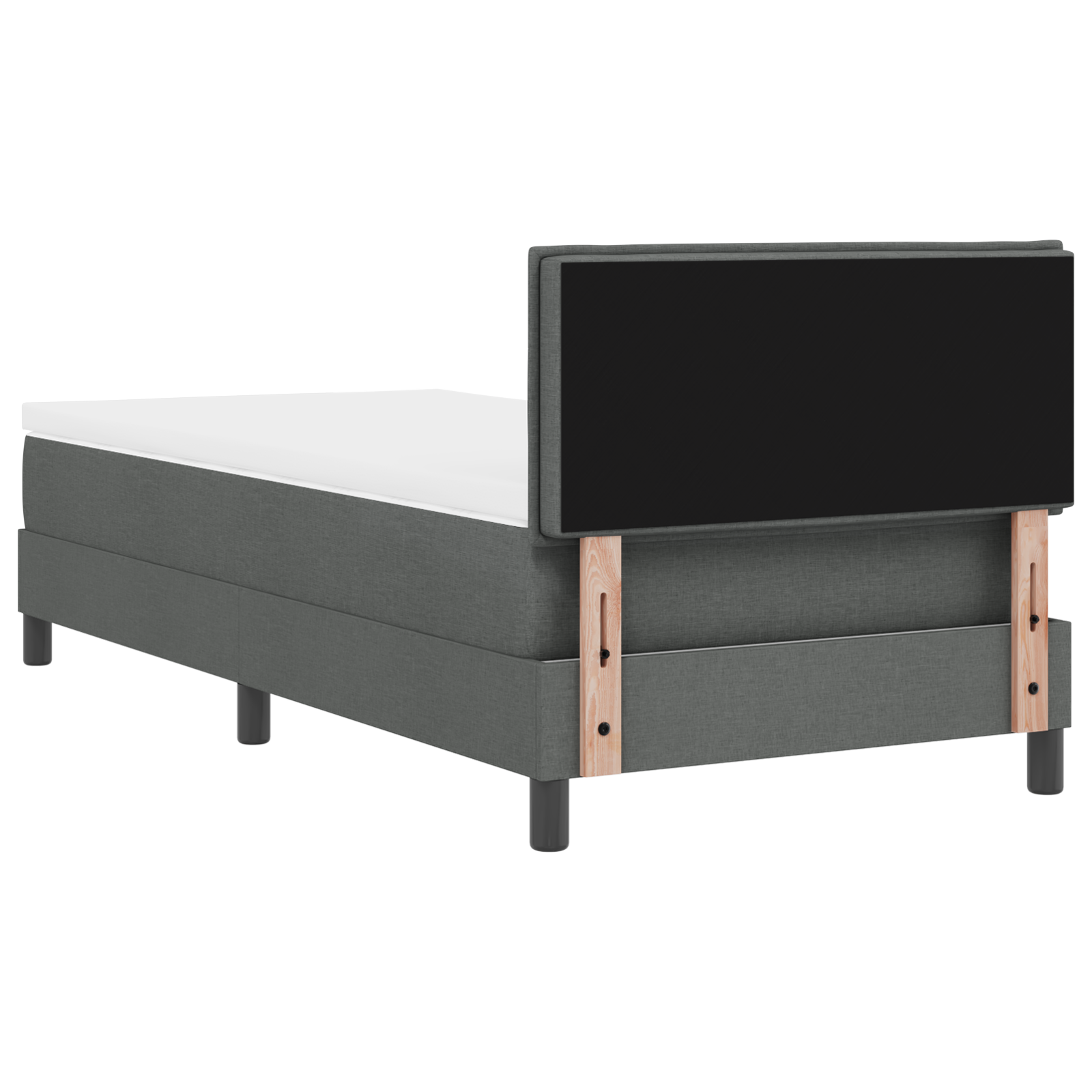 Boxspringbed met Matras & LED Donkergrijs 80x200 cm Stof