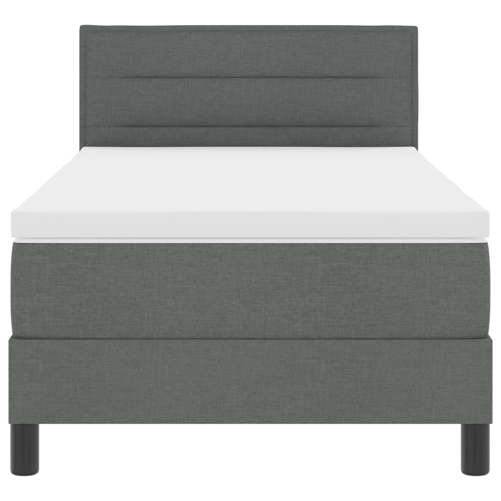 Boxspringbed met Matras & LED Donkergrijs 80x200 cm Stof