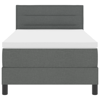 Boxspringbed met Matras & LED Donkergrijs 80x200 cm Stof