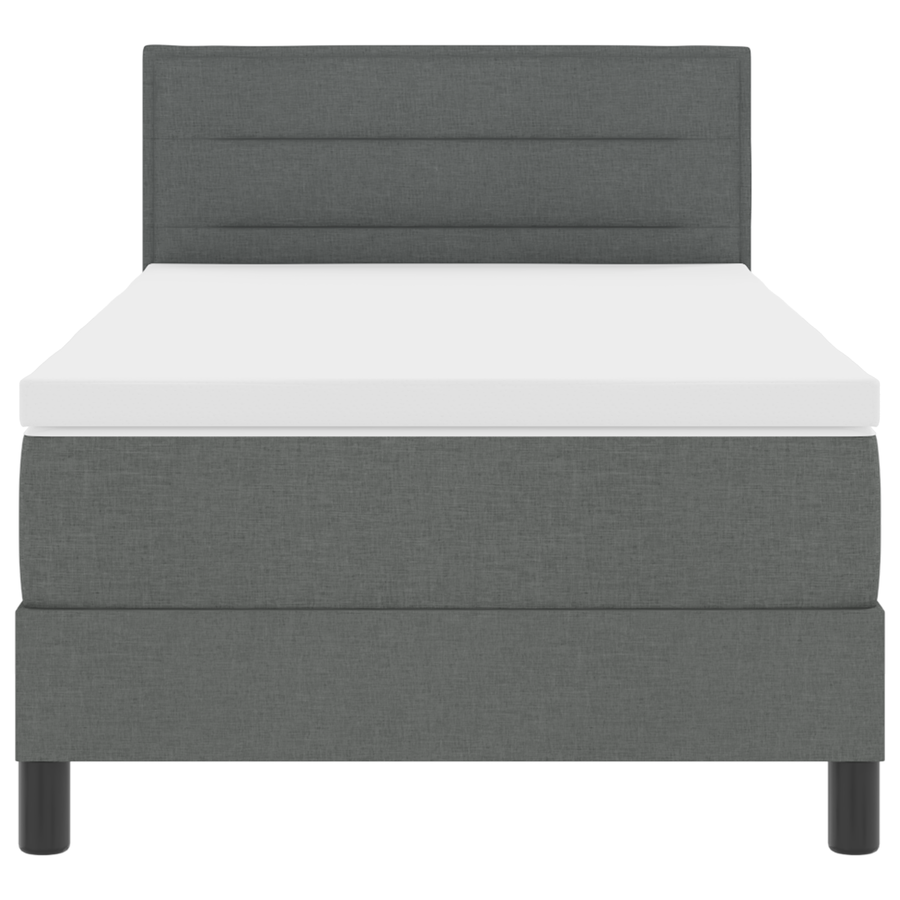 Boxspringbed met Matras & LED Donkergrijs 80x200 cm Stof