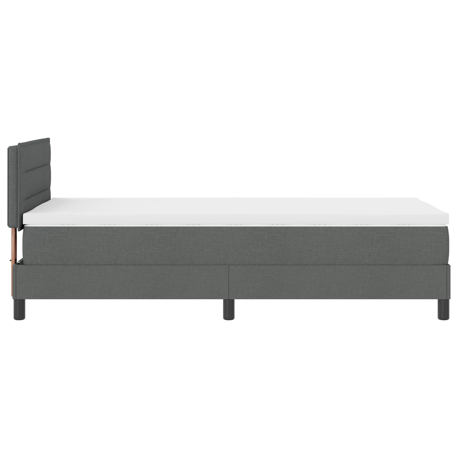Boxspringbed met Matras & LED Donkergrijs 80x200 cm Stof