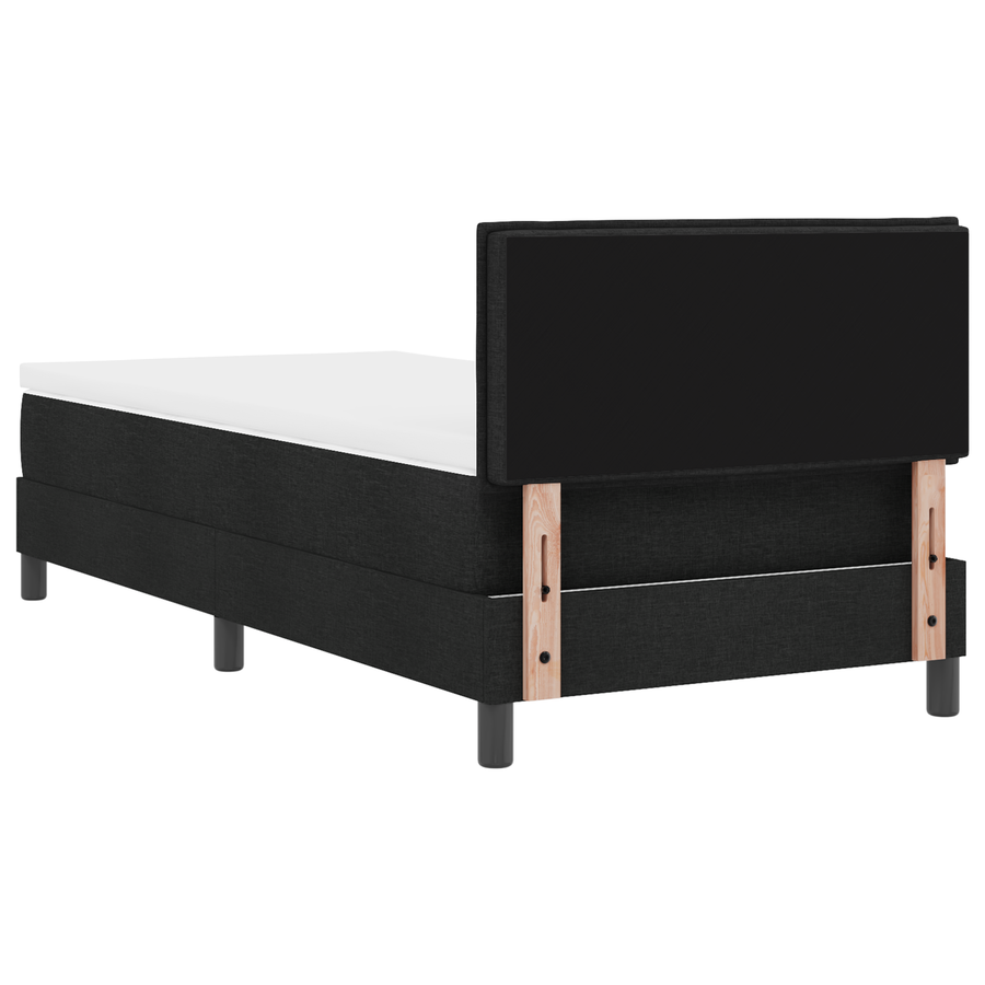 boxspring bed met matras & LED zwart 80x200 cm stof