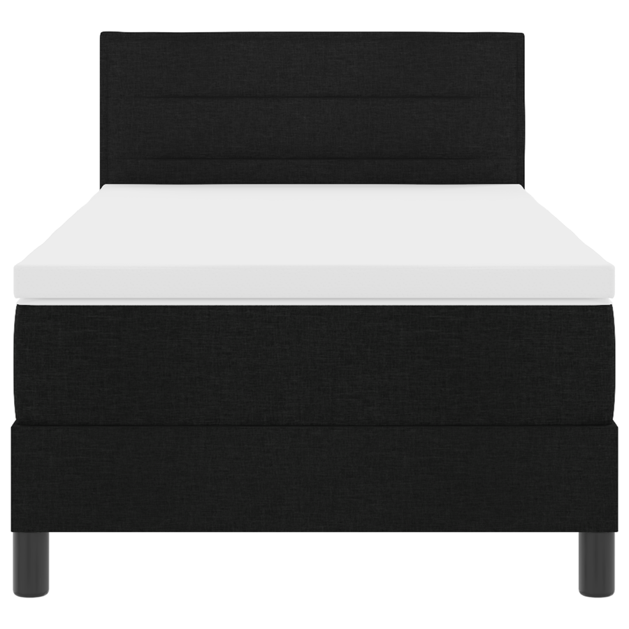boxspring bed met matras & LED zwart 80x200 cm stof
