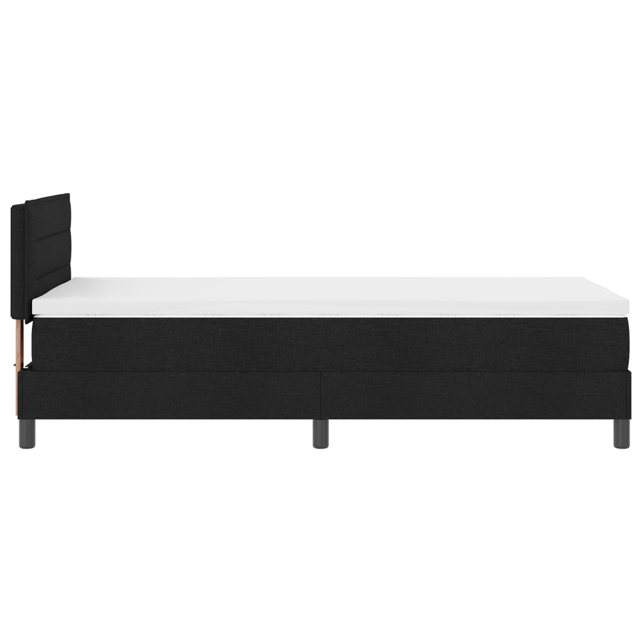 boxspring bed met matras & LED zwart 80x200 cm stof