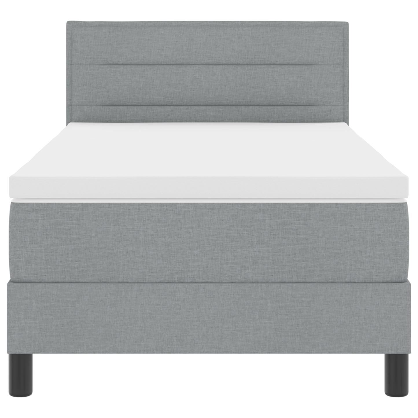 Boxspringbed met matras en LED stof lichtgrijs 90x190 cm