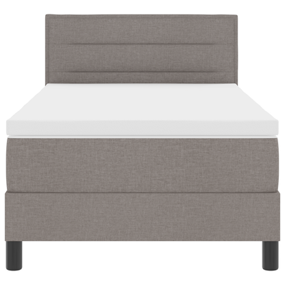 Boxspringbed met matras en LED stof taupe 90x190 cm