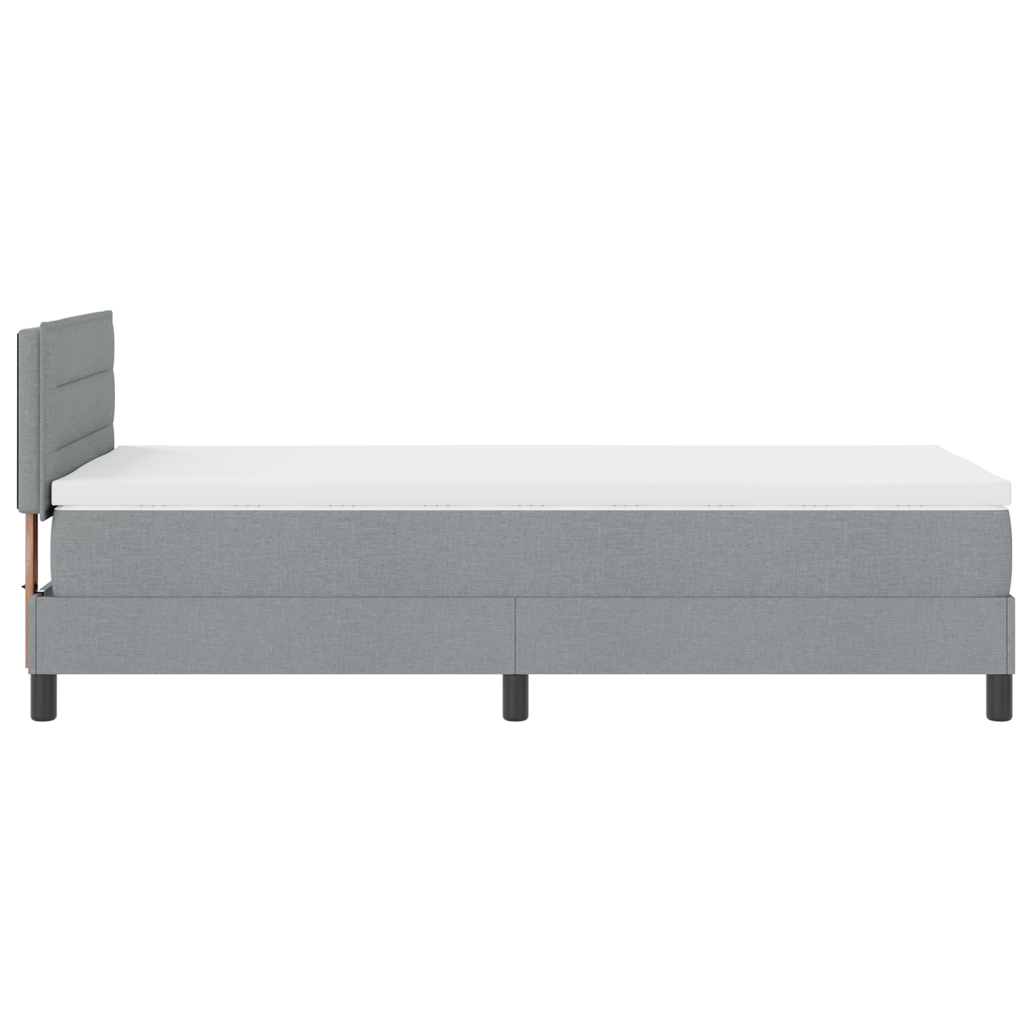 Boxspringbed met matras en LED stof lichtgrijs 90x200 cm
