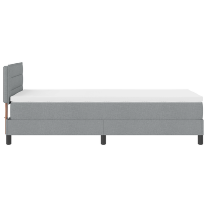 Boxspringbed met matras en LED stof lichtgrijs 90x200 cm