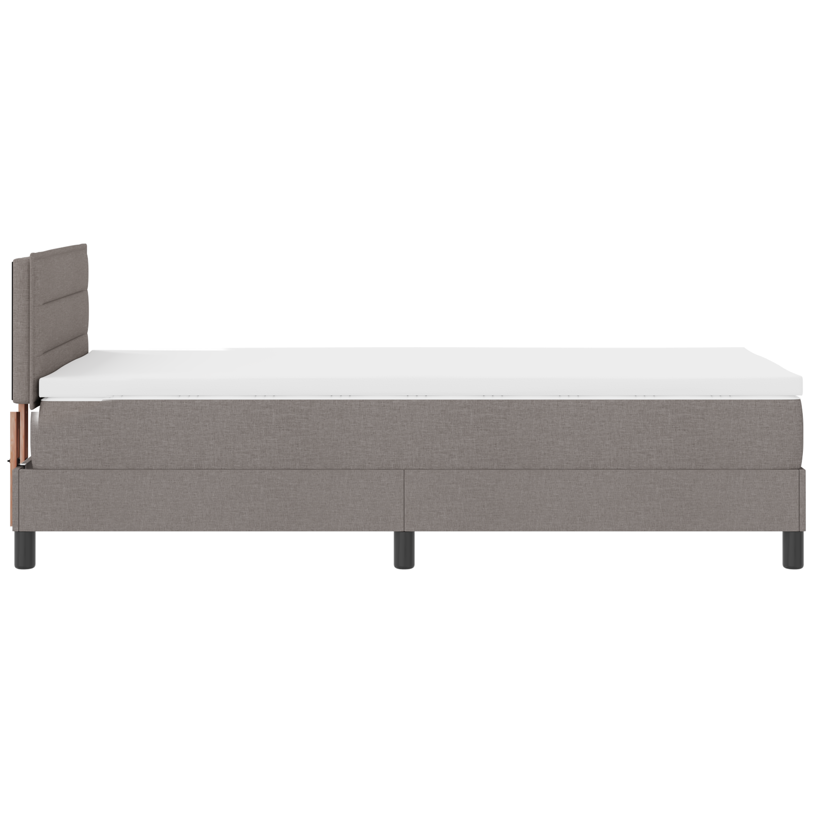 Boxspringbed met matras en LED stof taupe 90x200 cm