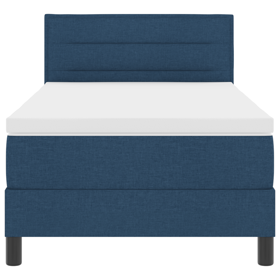 Boxspringbed met matras en LED stof blauw 90x200 cm