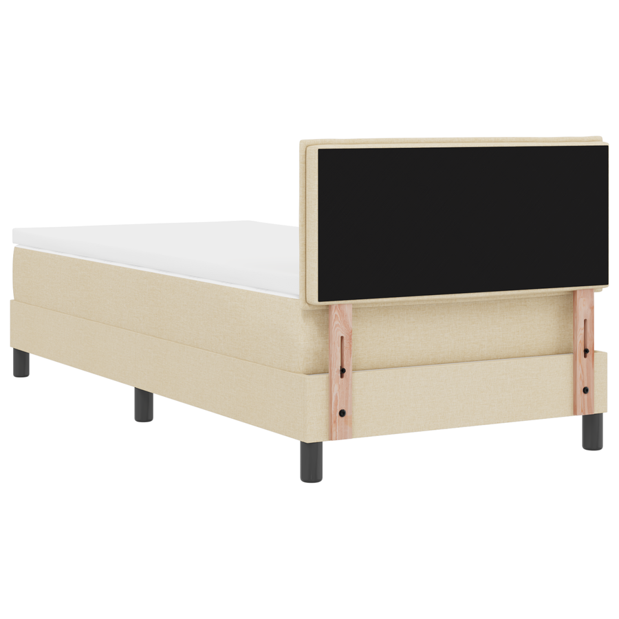 Boxspringbed met matras en LED stof crèmekleurig 100x200 cm