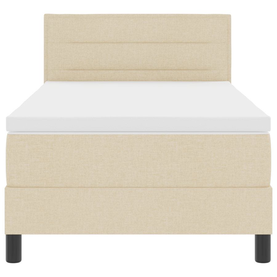 Boxspringbed met matras en LED stof crèmekleurig 100x200 cm