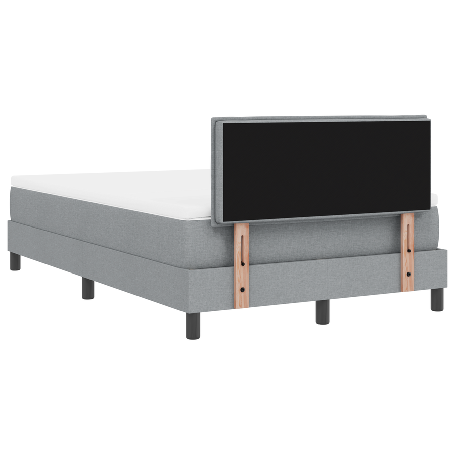 Boxspring Bed met Matras & LED Licht Grijs 120x190 cm Stof