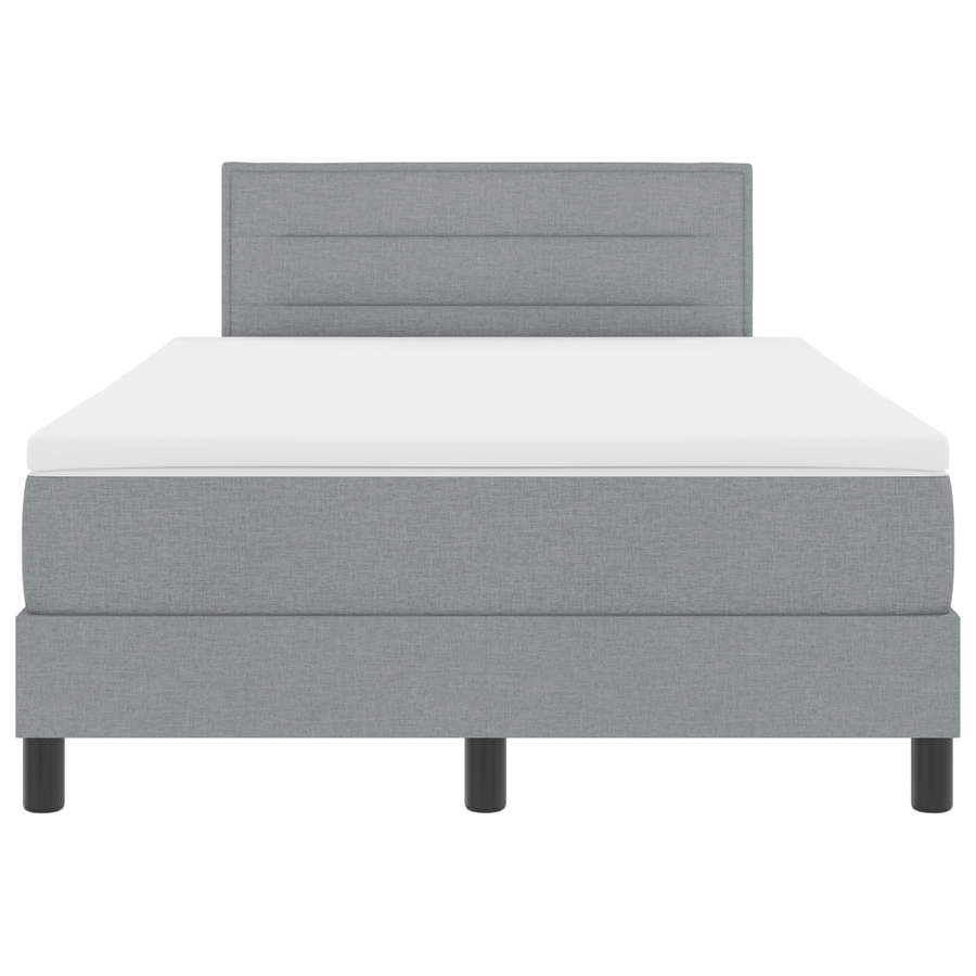 Boxspring Bed met Matras & LED Licht Grijs 120x190 cm Stof