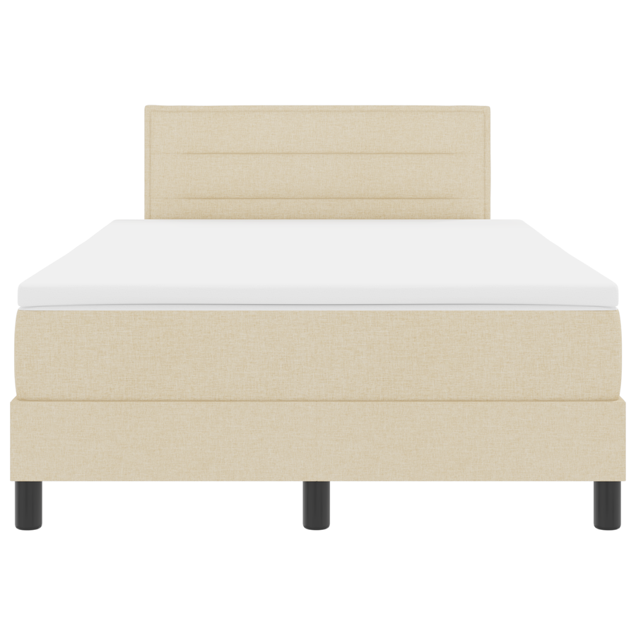 Boxspring Bed met Matras & LED Crème 120x190 cm Stof