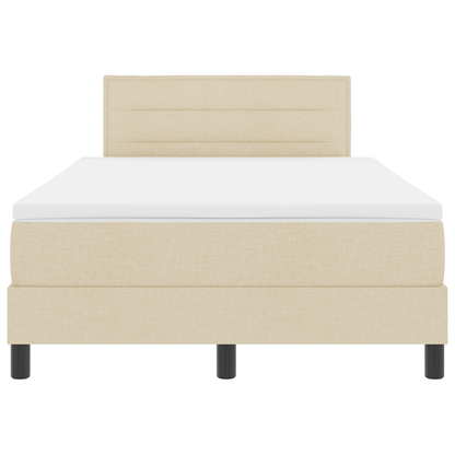 Boxspringbed met matras en LED stof crèmekleurig 120x200 cm