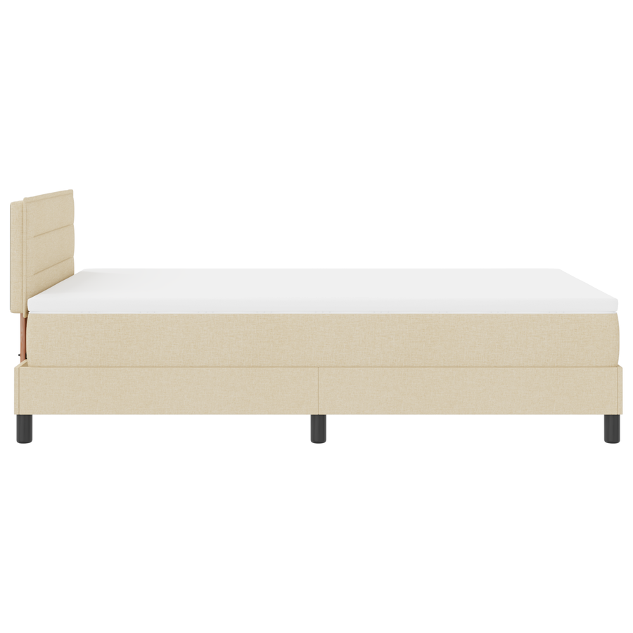 Boxspringbed met matras en LED stof crèmekleurig 120x200 cm