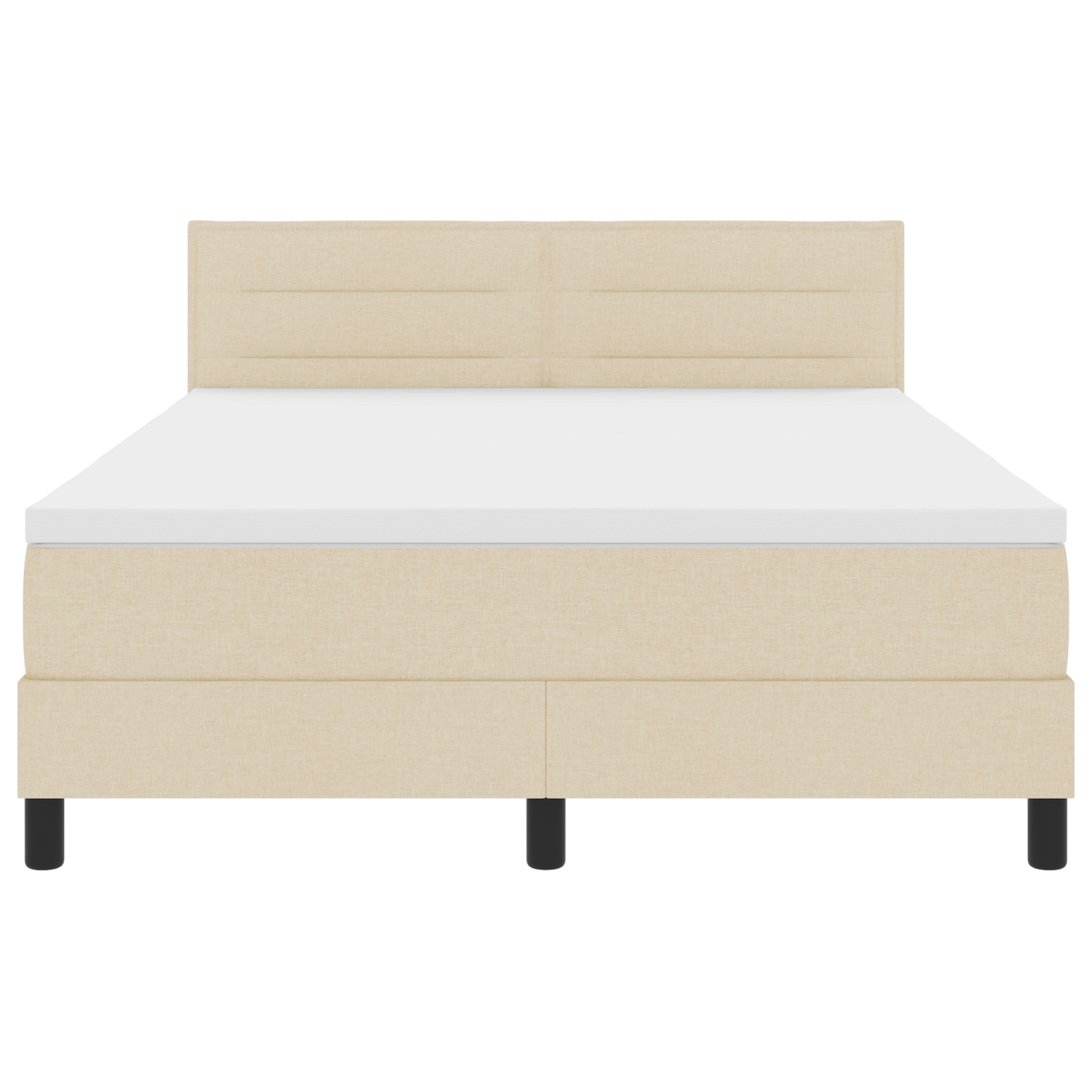 Boxspringbed met matras en LED stof crèmekleurig 140x190 cm