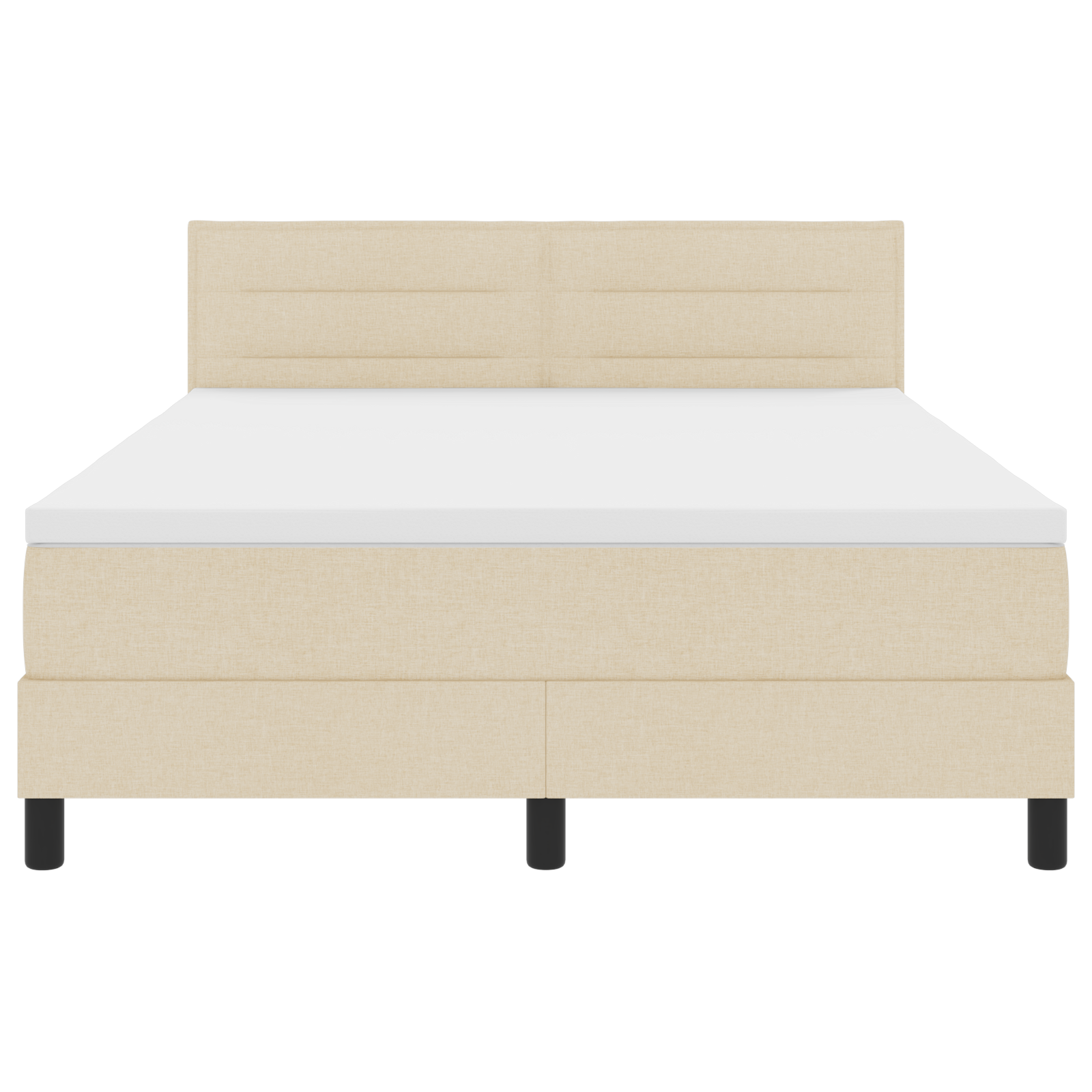 Boxspringbed met matras en LED stof crèmekleurig 140x190 cm