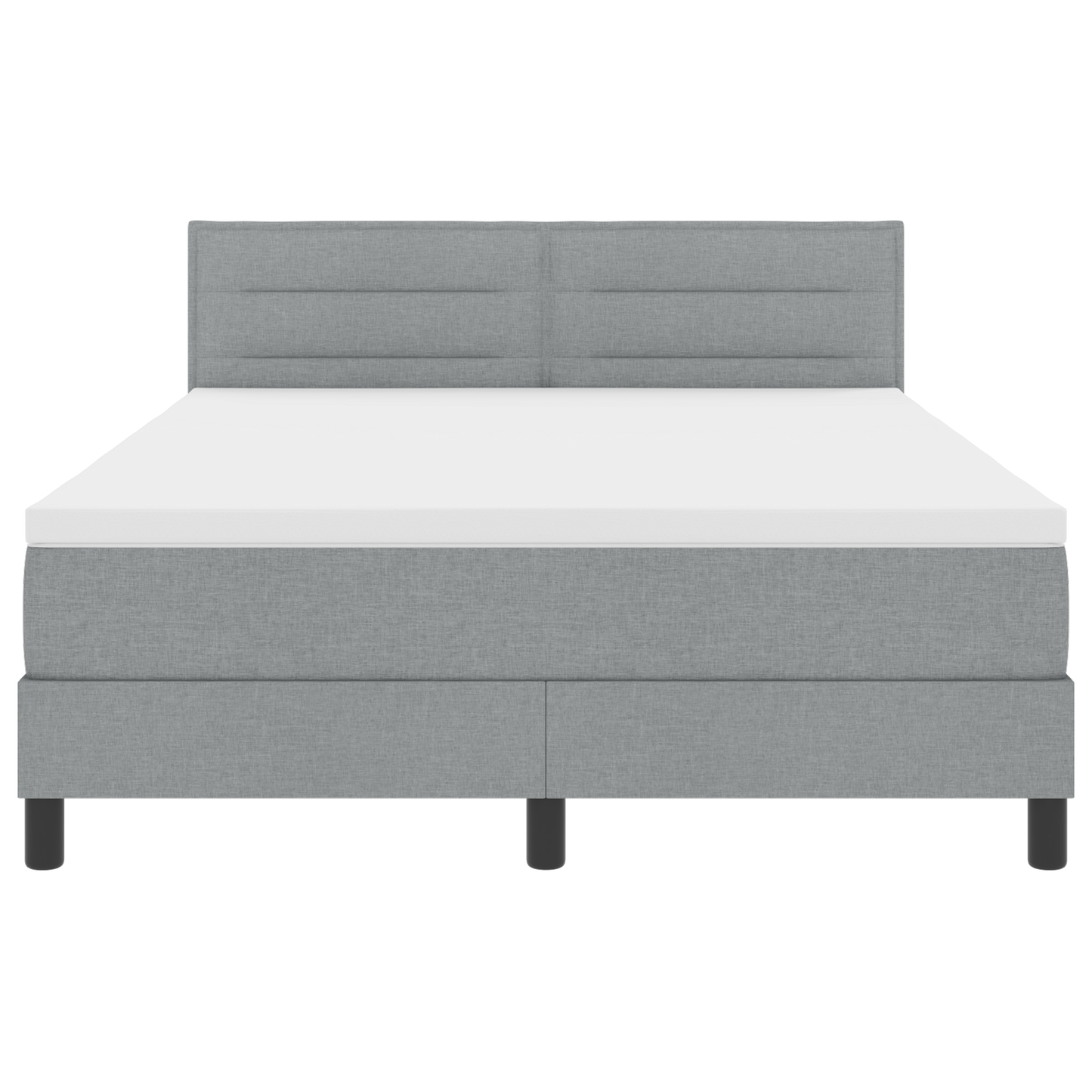 Boxspringbed met matras en LED stof lichtgrijs 140x200 cm