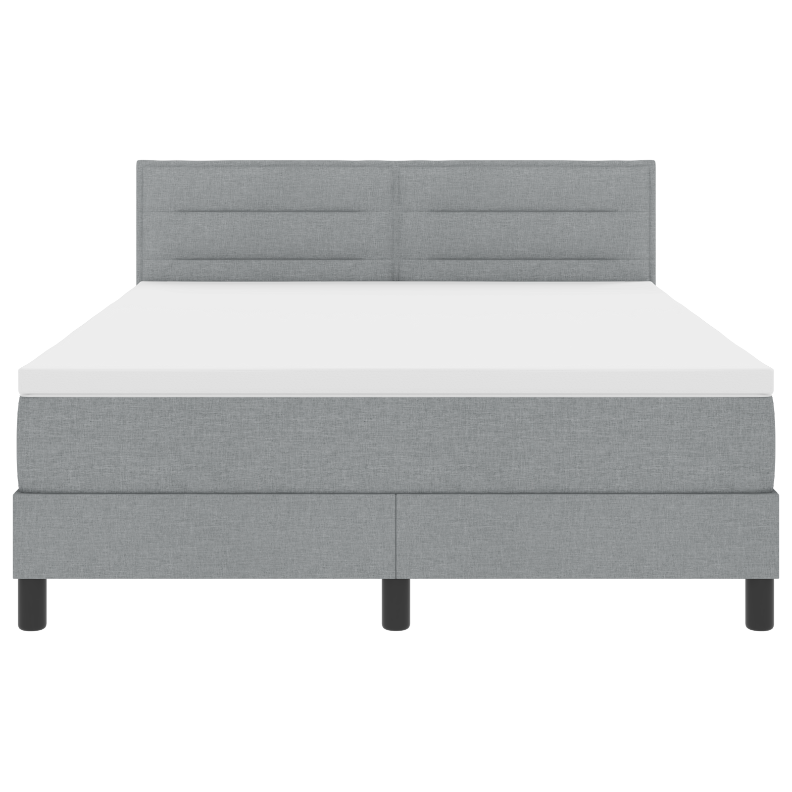 Boxspringbed met matras en LED stof lichtgrijs 140x200 cm