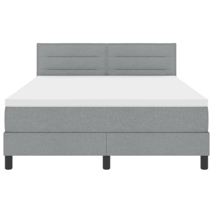 Boxspringbed met matras en LED stof lichtgrijs 140x200 cm
