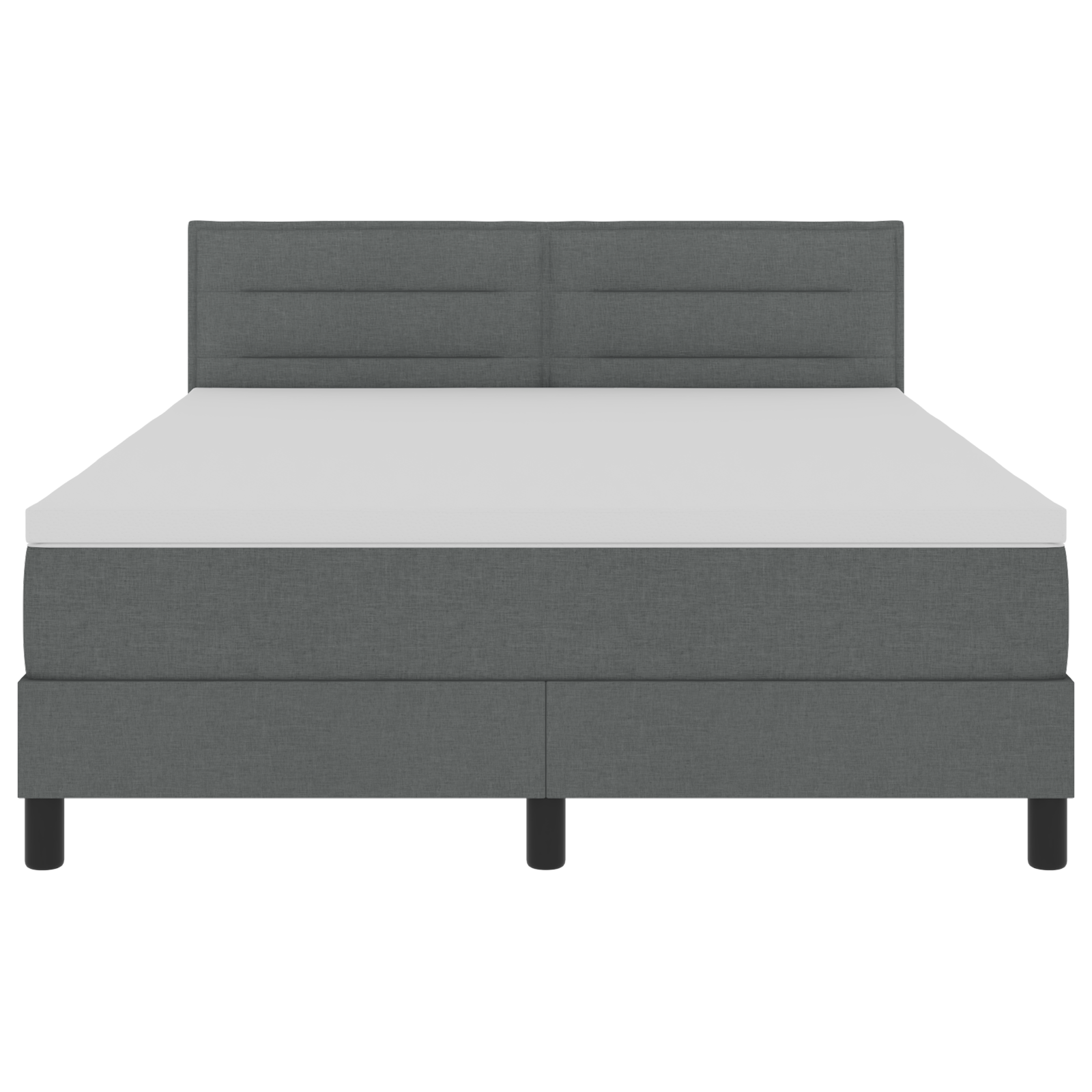 Boxspringbed met matras en LED stof donkergrijs 140x200 cm