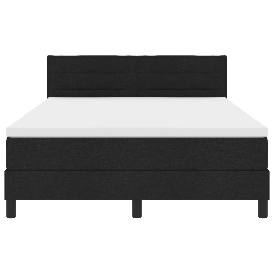 Boxspring Bed met Matras & LED Zwart 140x200 cm Stof