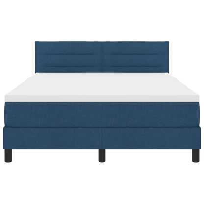 Boxspringbed met matras en LED stof blauw 140x200 cm