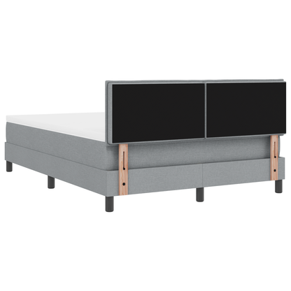 Boxspringbed met matras en LED stof lichtgrijs 160x200 cm