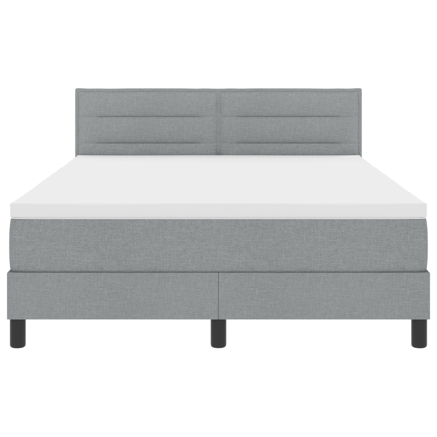 Boxspringbed met matras en LED stof lichtgrijs 160x200 cm