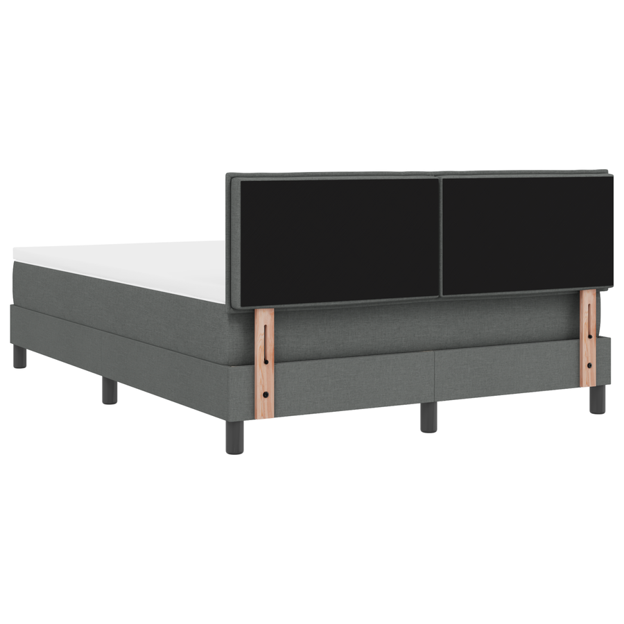 Boxspringbed met matras en LED stof donkergrijs 160x200 cm