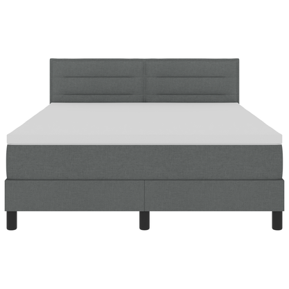 Boxspringbed met matras en LED stof donkergrijs 160x200 cm