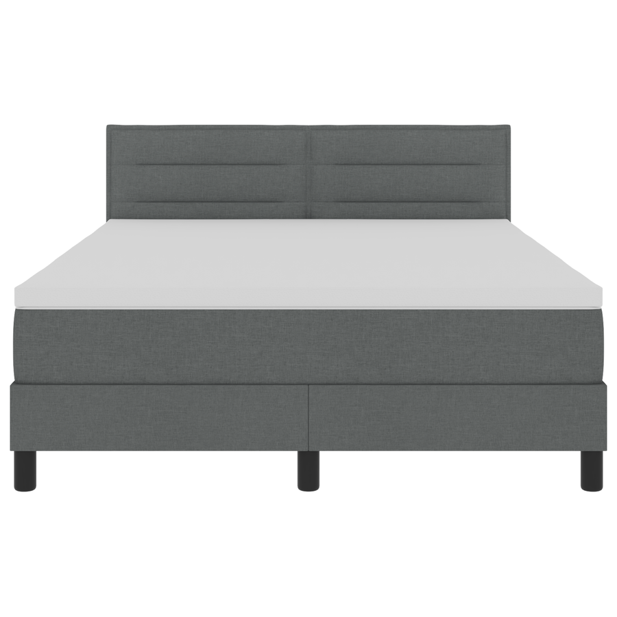Boxspringbed met matras en LED stof donkergrijs 160x200 cm
