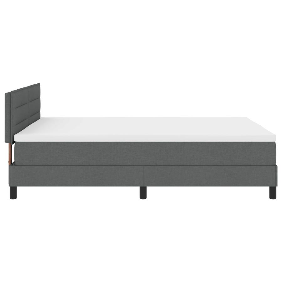 Boxspringbed met matras en LED stof donkergrijs 160x200 cm