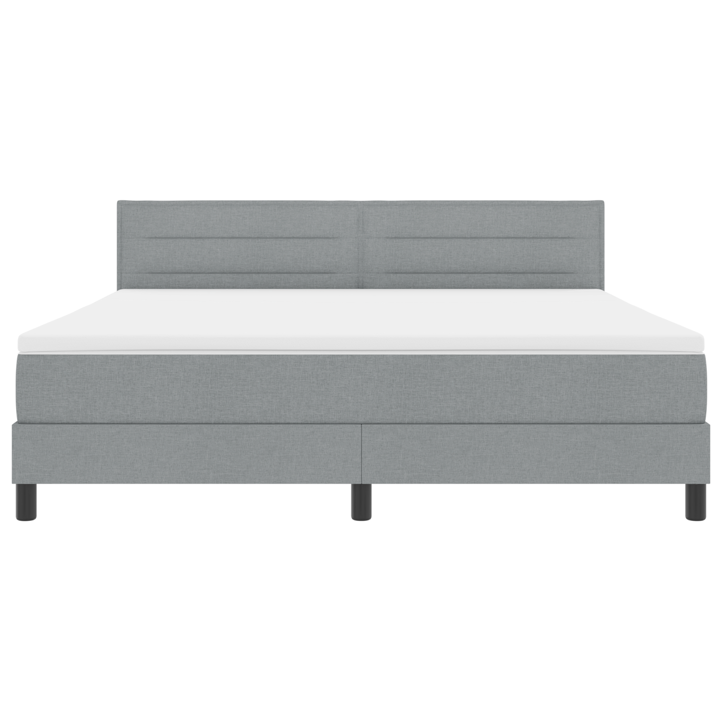 Boxspringbed met Matras & LED Licht Grijs 180x200 cm Stof