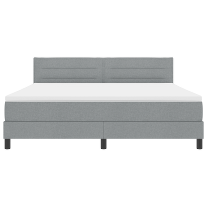 Boxspringbed met Matras & LED Licht Grijs 180x200 cm Stof