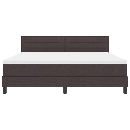 Boxspringbed met matras en LED stof donkerbruin 180x200 cm